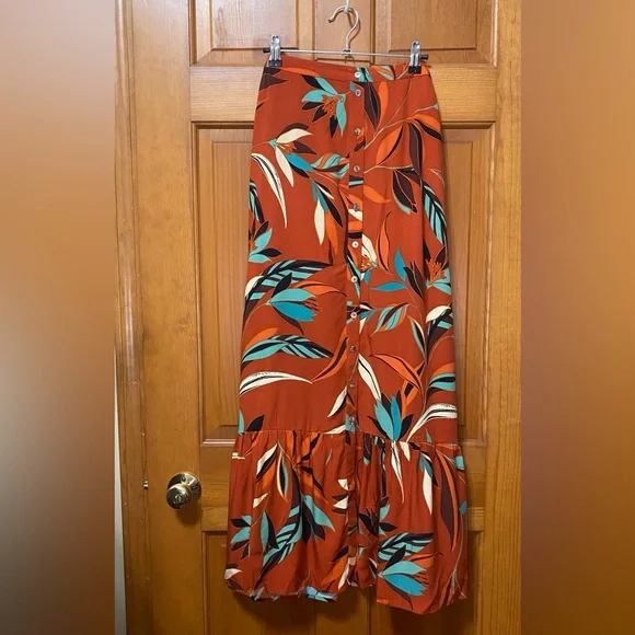 NWT DR2 Daniel Rain Button Front Maxi Skirt - Picture 3 of 4